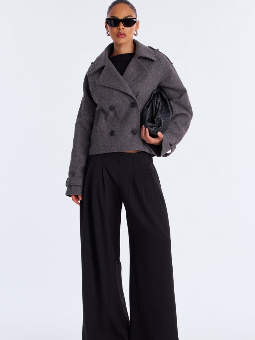BRAND NEW - Emily Cropped Trench - Charcoal